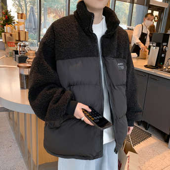 冬大人気 厚手 韓国系 フリース 暖かい カジュアル 新作 スタンドネック メンズ 中綿コート